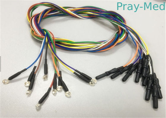 購入 医学の単一EEGは金によってめっきされる銀10mm EEGディスク電極の帽子をケーブルで通信します オンライン製造