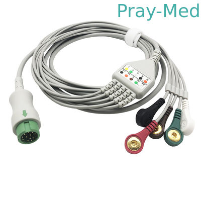 Mindray Beneview T5/Datascope 4.0mmの直径のためのT8 ECGの忍耐強いケーブル