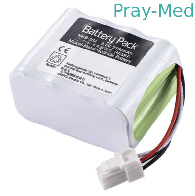 NKB-302 X064 OPV-1500 OPV-1500Kのための2100mAh 9.6v Nihon Kohden電池の白