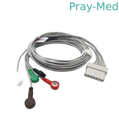Schiller ECG忍耐強いケーブル7 Pin 5の鉛のEcgケーブルのスナップ クリップ タイプ