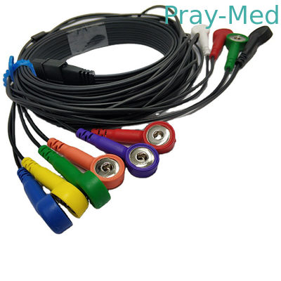 Schiller Ecg Holterケーブルの多用性があるMS-12青い10鉛のスナップTPUのジャケット