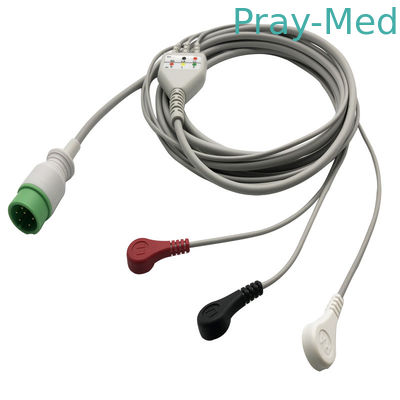 スナップ/クリップのためのZoncare Hwatime 3.6m TPU 6pin Ecgのケーブルそしてリード線