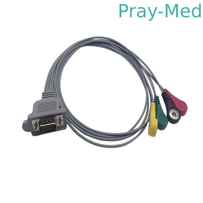 DMS 4の鉛ECG忍耐強いケーブル0.9m Holterケーブルのスナップ クリップ バナナのコネクター