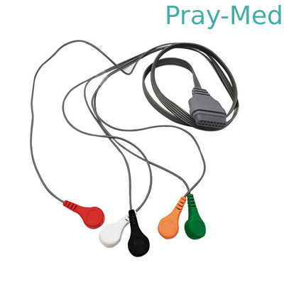 Holter 5の鉛のEcgケーブル、16のピンとのモニターのコネクター ケーブルEdan SE2003/SE2012