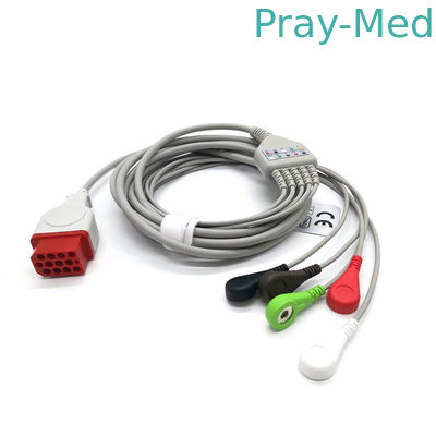 12 Bionet BM5 BM7のPin 5leads ECGの忍耐強いケーブルCompatable