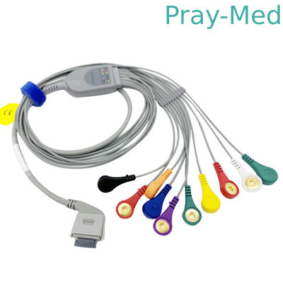 Biomedical 26 PinのスナップのコネクターのためのAHA IEC TPU Holter ECGケーブル