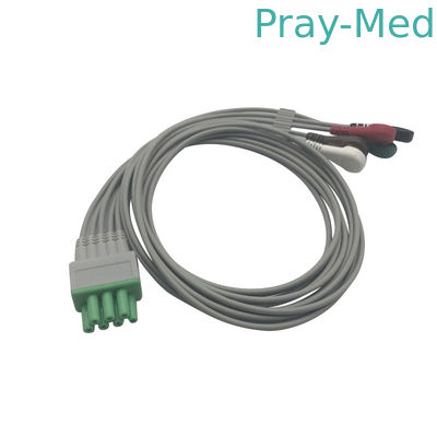 AHA ECGの忍耐強いケーブル5はMindrayの遠隔測定工学のスナップのための互換性がある導く