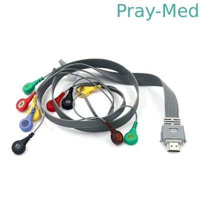 Biocareのスナップの端TPU 10の鉛IH-12 HDMI 19 Pin ECGの忍耐強いケーブル