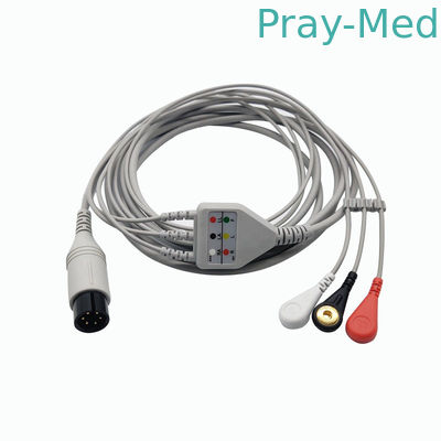 Mindray/Goldway ECGの忍耐強いケーブル、スナップ/横領者が付いている6つのPin医学のEcgのケーブル