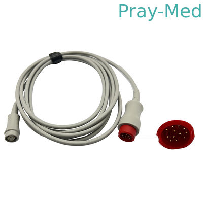 4pin IBPのアダプター ケーブル3mの灰色の乳液自由なTPUのジャケットへのMindray 12pin